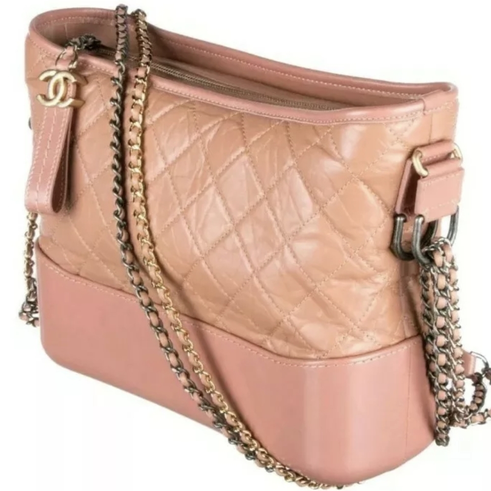 🚨SALE!🎉HP🎉CHANEL Pink Bag Gabrielle Calfskin Medium Hobo Shoulder Bag💓 RARE! - Picture 3 of 16
